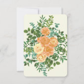 Perzik Ivoren Trouw Vintage Roos Kaart (Achterkant)