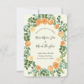 Perzik Ivoren Trouw Vintage Roos Kaart (Voorkant)