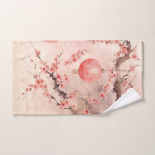 Perzik Japanse Lantaarns Sakura Bloesems Bad Handdoek (Handdoek)