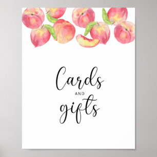 Perzik kaarten en cadeaus baby shower poster