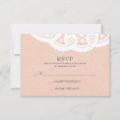 Perzik Kant Dagelijks Bruiloft RSVP (Voorkant)