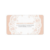 Perzik Kant Doily Adresetiketten Etiket (Voorkant)