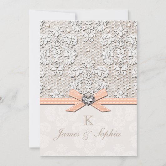 Perzik kant en parelhoenders kaart (Achterkant)