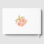 Perzik kersenbloesem waterverf aangepaste bruiloft gastenboek (Achterkant)