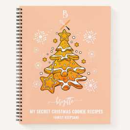 Perzik Kerstboom Cookie Baking Crew Sneeuwvlokken Notitieboek