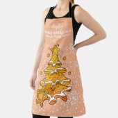 Perzik Kerstboom Cookie Baking Crew Sneeuwvlokken Schort (Insitu)