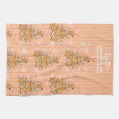 Perzik Kerstboom Cookie Baking Crew Sneeuwvlokken Theedoek (Horizontaal)