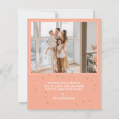 Perzik Kerstmis Nieuwjaar Foto Vakantiekaart (Achterkant)