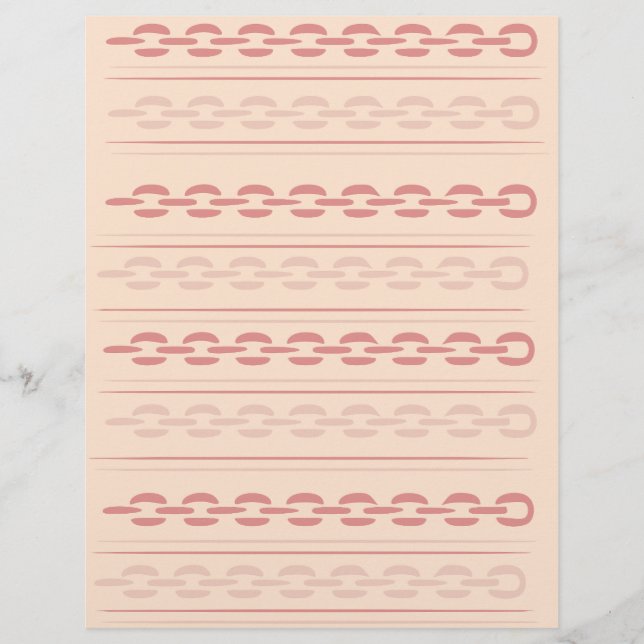 Perzik Ketting Scrapbook Papier (Voorkant)