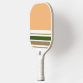 Perzik Kleur Block Bold Groen Bruin Racing Stripes Pickleball Paddle (Links)