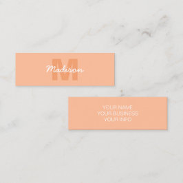 Perzik kleur van 2024 met aangepaste Monogram naam Mini Visitekaartje