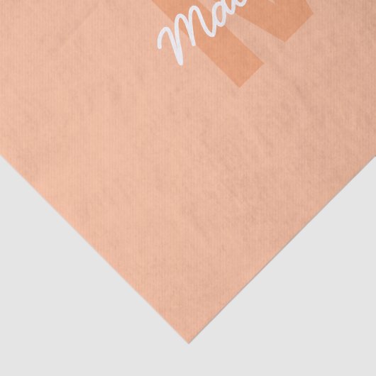 Perzik kleur van 2024 met aangepaste Monogram naam Tissuepapier (Detail)