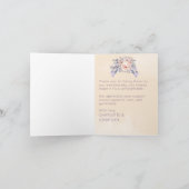 Perzik Kleurige Bloemige Bruiloft Bedankkaart (Binnen)