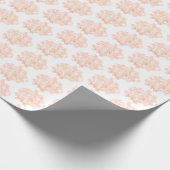 Perzik Kleurige Hortensia Op Wit Cadeaupapier (Hoek)