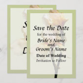 Perzik Kleurige Irissen Bewaar de Datum Save The Date (Voorkant / Achterkant)