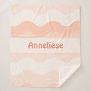 Perzik Kleurverloop Wavy Gepersonaliseerde Deken