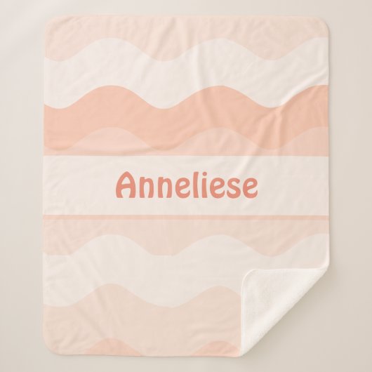 Perzik Kleurverloop Wavy Gepersonaliseerde Deken (Voorkant)