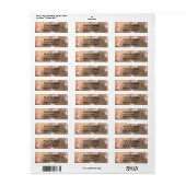 Perzik & Koper Brons Chic Modern Monogram Goud Etiket (Full Sheet)