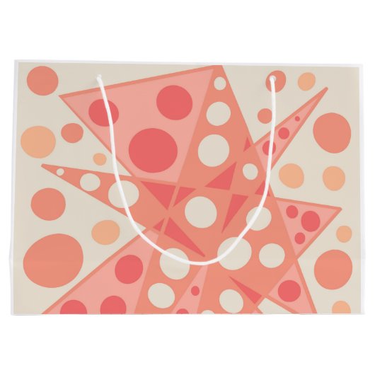 Perzik & koraal abstracte vormen groot cadeauzakje (Achterkant)