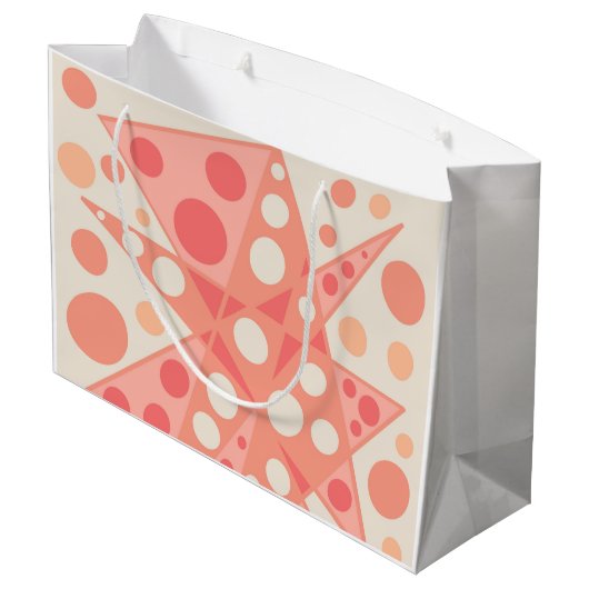 Perzik & koraal abstracte vormen groot cadeauzakje (Achterkant Gekanteld)