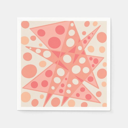 Perzik & koraal abstracte vormen servet (Voorkant)