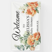 Perzik koraal groen baby's adem welkom spandoek (Verticaal)