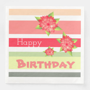 Perzik koraal limoen groen en rood servet