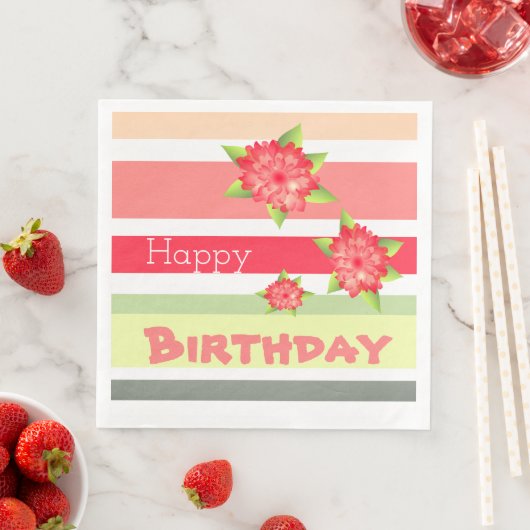 Perzik koraal limoen groen en rood servet (Insitu)