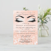 Perzik koraal make-up witte glitter 16e bruids sho kaart (Staand voorkant)