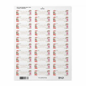 Perzik Koraal Roze Rozen Groene Bladeren Bruiloft Etiket (Full Sheet)