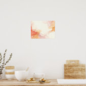 Perzik Koraal Vloeistof Diffusie Abstracte Poster (Keuken)