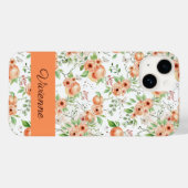 Perzik Koraal Waterverf Wilde Bloem Naam Case-Mate iPhone Case (Achterkant (horizontaal))