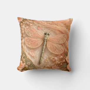 Perzik Lace Libelle Romantische Parel Stilleven Kussen