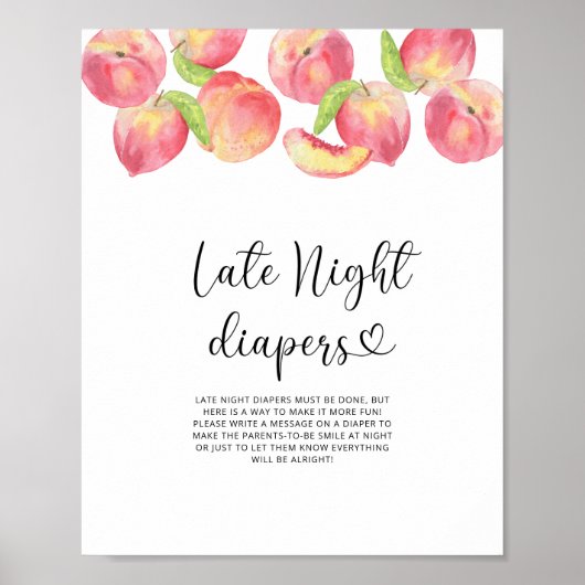 Perzik \ Late night luierspel Poster (Voorkant)