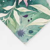 Perzik, lavendel en Blauwgroen moderne bloemen Fleece Deken (Hoek)