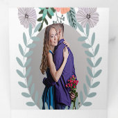 Perzik Lavendel Liefde Mint Groen Bloem Bruiloft Drieluik Uitnodiging (Binnenzijde eerst)