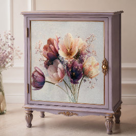 Perzik Lavendel Tulp Boeket Decoupage Tissuepapier