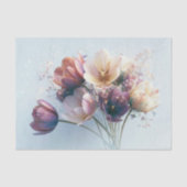 Perzik Lavendel Tulp Boeket Decoupage Tissuepapier (Voorkant)
