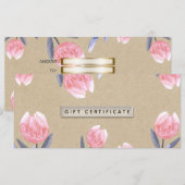Perzik Lente Aquarel Tulpen Cadeaubon (Voorkant / Achterkant)