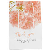 Perzik lente bloesem bloemen kunst bruiloft dank u medium cadeauzakje (Achterkant)