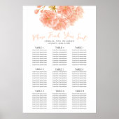 Perzik lente bloesem bruiloft zitgrafiek poster (Voorkant)