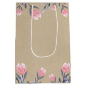Perzik Lentewaterverf Tulpen Bruidsdouche Feest Medium Cadeauzakje (Achterkant)
