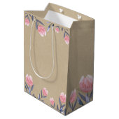 Perzik Lentewaterverf Tulpen Bruidsdouche Feest Medium Cadeauzakje (Achterkant Gekanteld)