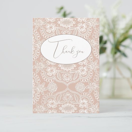 Perzik  lepel - Hartelijk dank Bedankkaart (Staand voorkant)