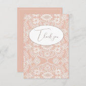 Perzik lepel - Hartelijk dank Bedankkaart (Voorkant / Achterkant)