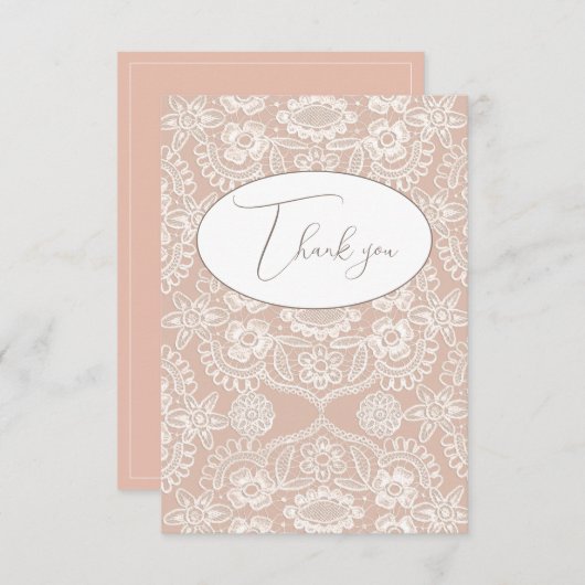 Perzik  lepel - Hartelijk dank Bedankkaart (Voorkant / Achterkant)