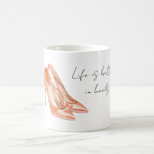 Perzik leven is beter in hoge hakken koffiemok (Center)