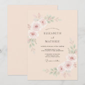 Perzik Licht Lentewedding Kaart (Voorkant / Achterkant)