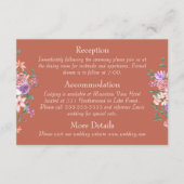 Perzik, Lila & Clay Rose Bouquet Wedding Details Informatiekaartje (Voorkant)