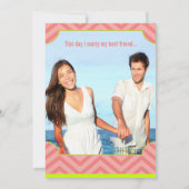 Perzik, Limoen en Berry Art Deco Wedding Invitatio Kaart (Achterkant)